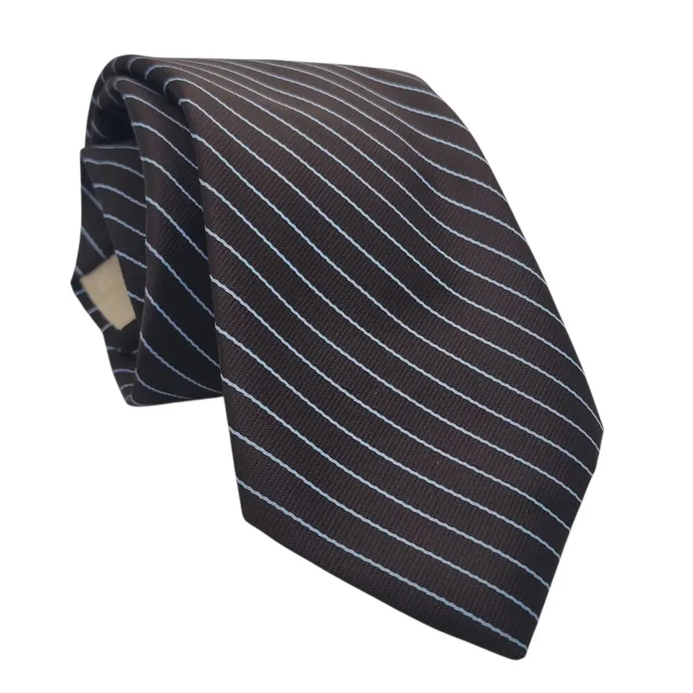 Vintage Men's Tie Brown Striped Classic Necktie England NOS NWT Kings Lynn